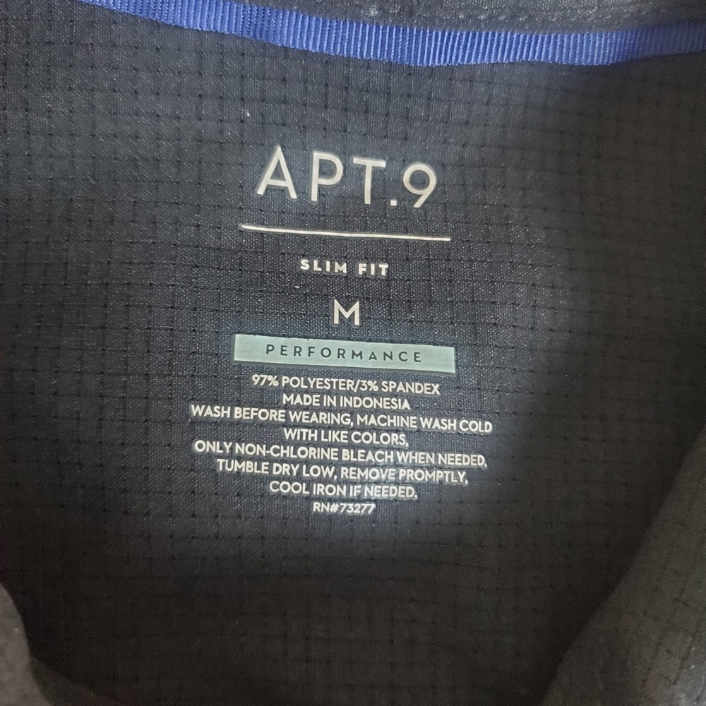 APT. 9 Men's Button Up Shirt Size M SLIM Black Short Sleeve NWTGS - Picture 7 of 11
